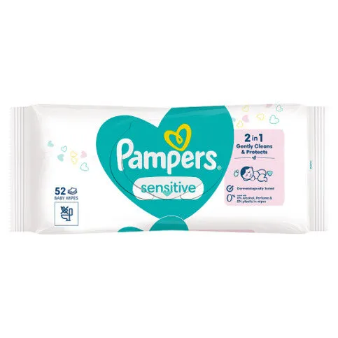 Pampers Sensitive Baby Wipes 1 Packs of 52 Wipes = 52 Baby Wet Wipes