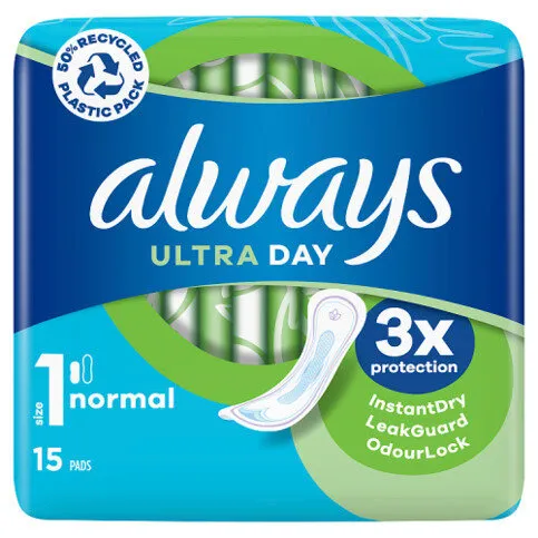 Always Ultra Day Sanitary Towels Normal (Size 1)  15 Pads