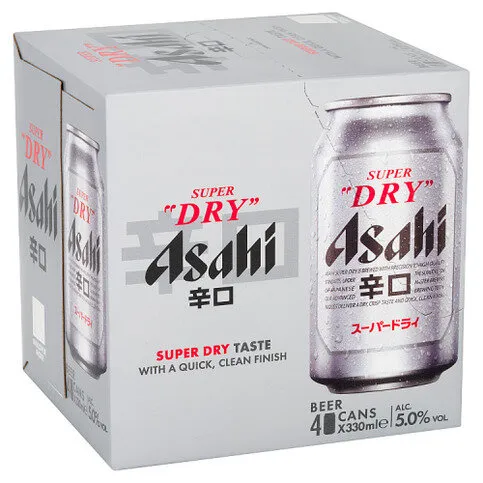 Asahi Super Dry Beer 4 x 330ml