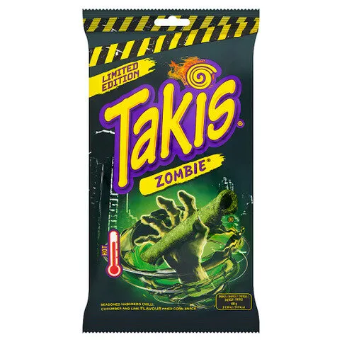Takis Limited Edition Zombie Seasoned Habanero Chilli Cucumber and Lime Flavour Fried Corn Snack100g