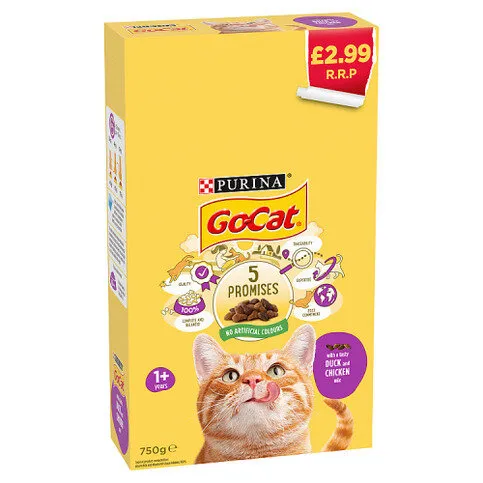 Go-Cat with a Tasty Duck and Chicken Mix 1+ Years 750g