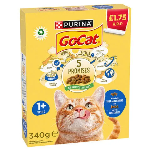 Go-Cat with a Tasty Tuna and Herring Mix and with Vegetables 1+ Years 340g