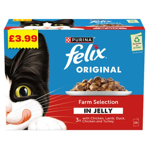 FELIX Original Farm Selection in Jelly Wet Cat Food 12x85g