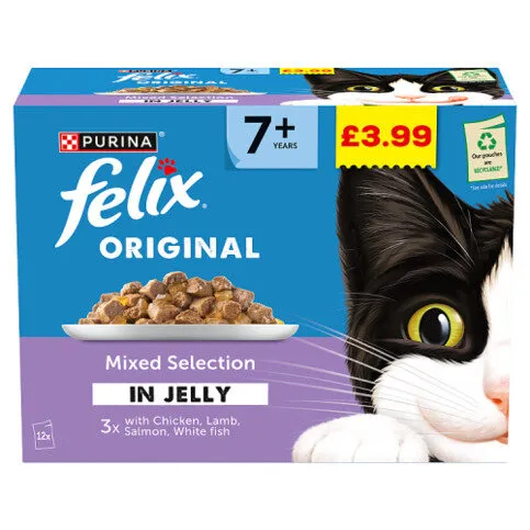 Felix Original Senior Mixed Selection in Jelly Wet Cat Food 12x85g