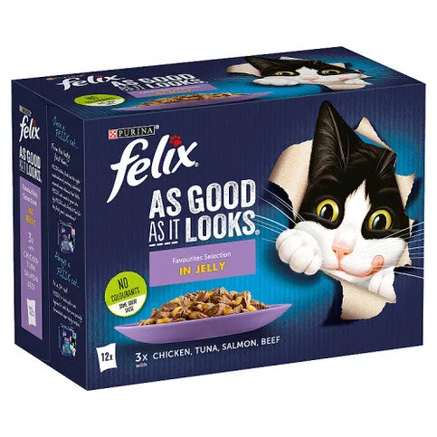 Felix As Good as It Looks Favourites Selection in Jelly 12 x 85g (1.02kg)