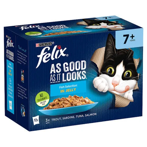 Felix As Good As It Looks Fish Selection in Jelly 7+ Years 2 x 85g (1.02kg)