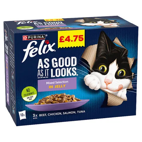 Felix As Good as it Looks Favourites Selection in Jelly 12 x 85g (1.02 kg)