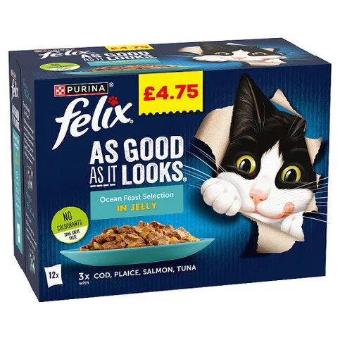 Félix As Good As It Looks Ocean Feasts Selection in Jelly 12 x 85g (1.02kg)
