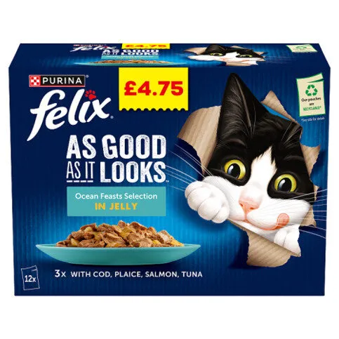 Felix As Good As it Looks Ocean Feasts Wet Cat Food 12x85g