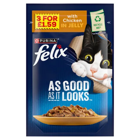 Felix As Good As it Looks Chicken in Jelly Wet Cat Food 85g