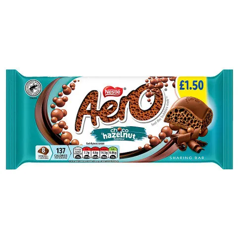 Aero Choco Hazelnut Flavour Sharing Bar 90g