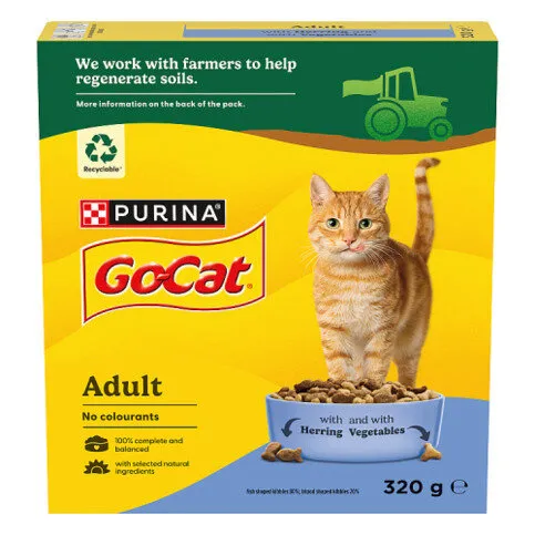 GO-CAT Herring with Vegetables Dry Cat Food 320g