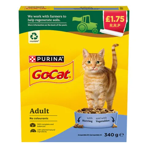 Go-Cat Herring with Vegetables Dry Cat Food 340g
