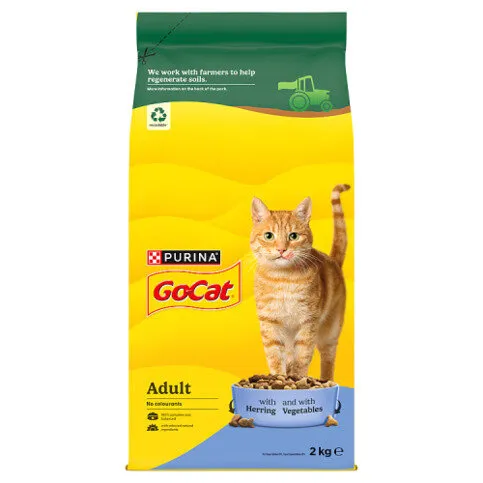 GO-CAT Herring with Vegetables Dry Cat Food 2kg