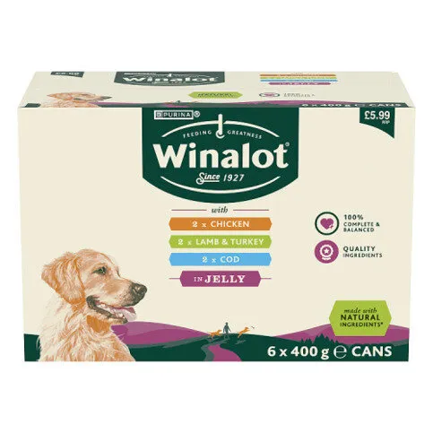 WINALOT Classics Mixed in Jelly Wet Dog Food 6x400g PMP