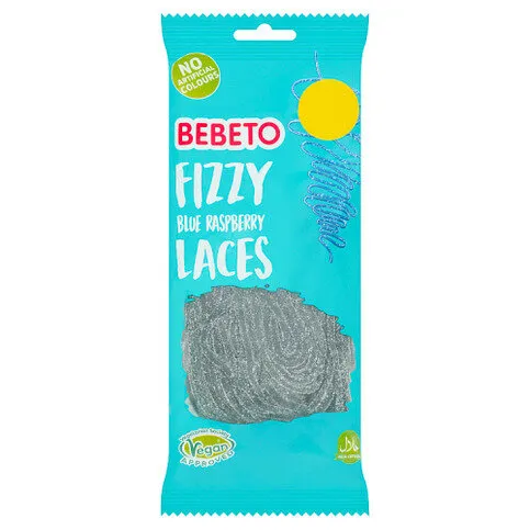 Bebeto Fizzy Blue Raspberry Laces 160g