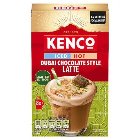 Kenco Limited Edition Iced Hot Dubai Chocolate Style Latte 8 x 19.5g (156g)