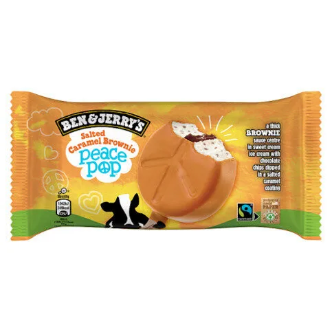 Ben & Jerry's Salted Caramel Brownie Peace Pop Ice Cream Stick 80 ML
