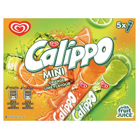 Wall's Mini Calippo Orange and Lemon-Lime Ice Lollies 5 x 80ml