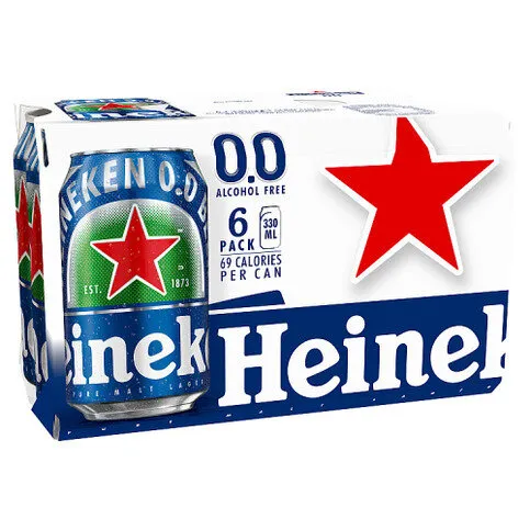 Heineken 0.0 Lager Beer 6 x 330ml Cans