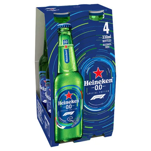 Heineken 0.0 Special Edition Alcohol Free Bottles 4 x 330ml