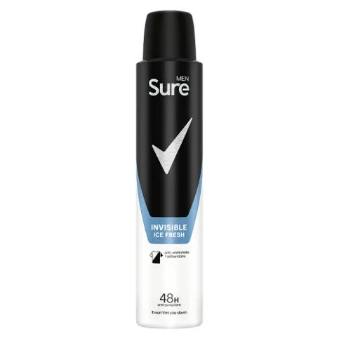 Sure Men  Anti-Perspirant Aerosol Invisible Ice Fresh 200 ml 
