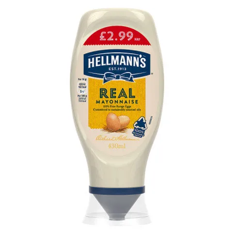 Hellmann's  Squeezy Mayonnaise Real 430ml 