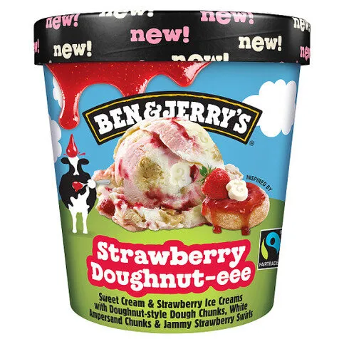 Ben & Jerry's Strawberry Doughnut-eee Ice Cream Tub 465 ML