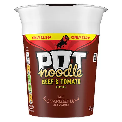 Pot Noodle BEEF AND TOMATO Snack 90 GR