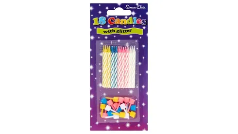 Simon Elvin Candles with Glitter 18's