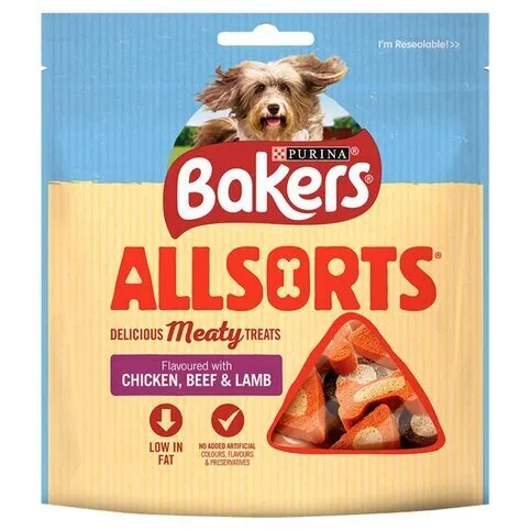 Bakers Allsorts Dog Treats Chicken and Beef 98g
