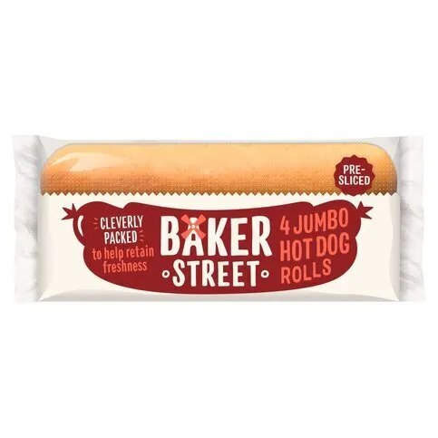 Baker Street 4 Pre-Sliced Jumbo Hot Dog Rolls