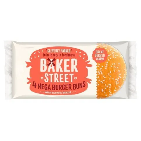 Baker Street Mega Burger Buns 4 Pack