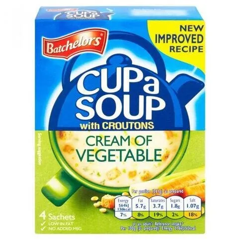 Batchelors Cup a Soup Cream of Vegetable with Croutons 4 Sachets 122g
