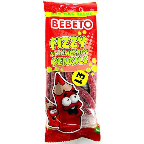 Bebeto Fizzy Strawberry Pencils 220g