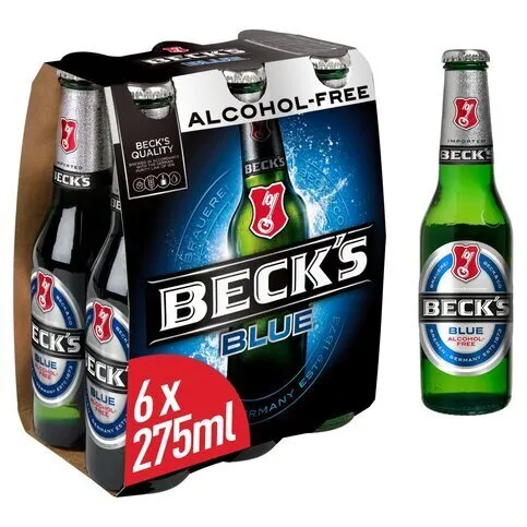 Beck's Blue Alcohol Free Beer Bottles 6 x 275ml