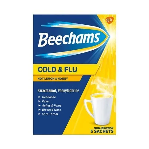 Beechams Cold & Flu Lemon & Honey 24 x 5
