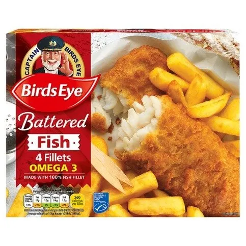 Birds Eye 4 Battered Fish Fillets 400g