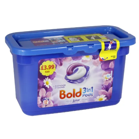 Bold 3In1 Washing Capsules Lavender & Camomile 12 Washes