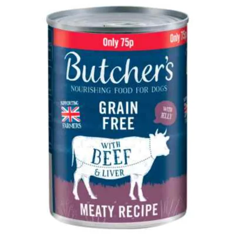 Butchers Beef & Liver Meaty Recipe Dog Food 400g