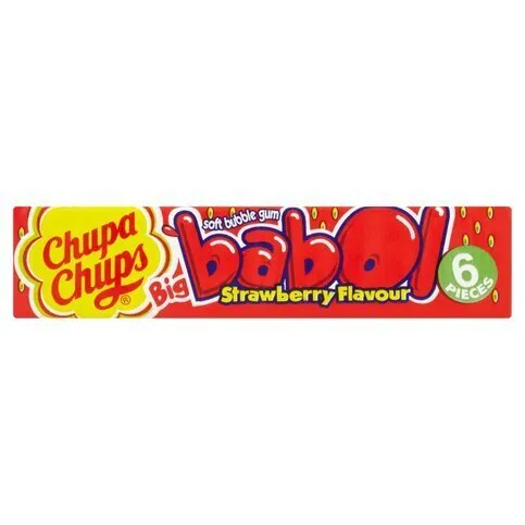 Chupa Chups Big Babol Strawberry Flavour Soft Bubble Gum 27.6g 6 Pieces