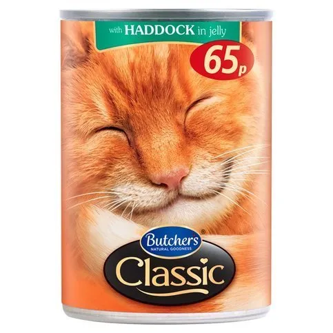 Butcher's Classic Haddock Chunks in Jelly Cat Food Tin 400g