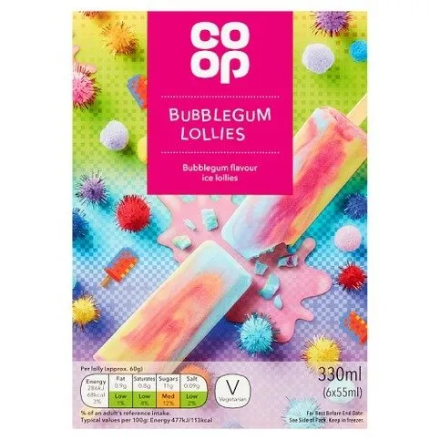 Co-op Bubblegum Lollies 6 x 55ml