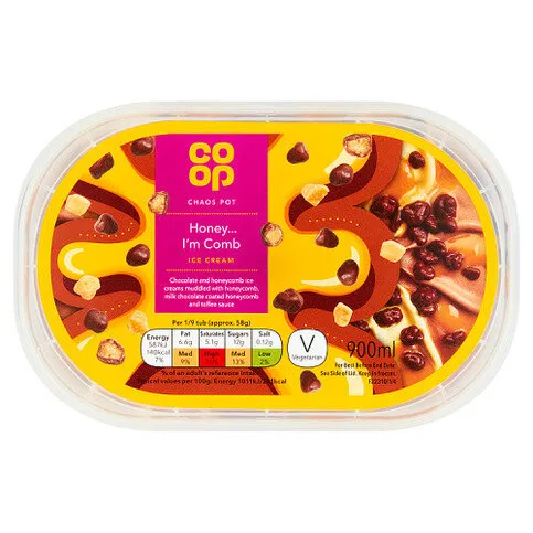 Co Op Honeycomb Ice Cream 900ml