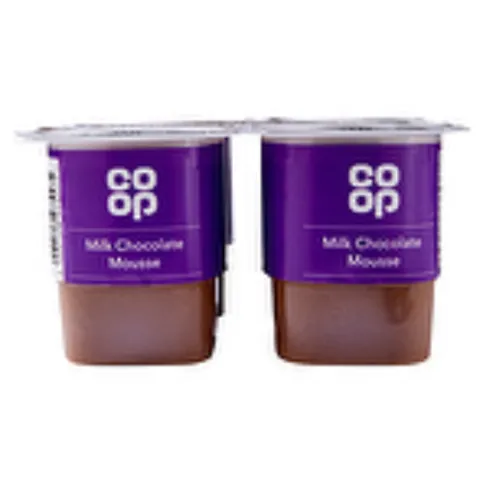 Co Op Milk Chocolate Mousse 4 x 60g