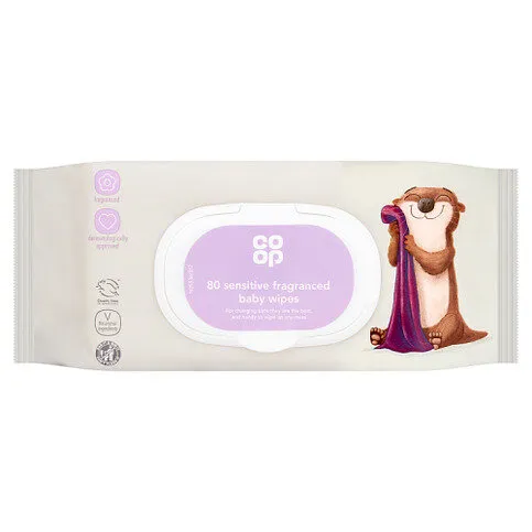 Co-op 80 Sensitive Fragranced Baby Wipes