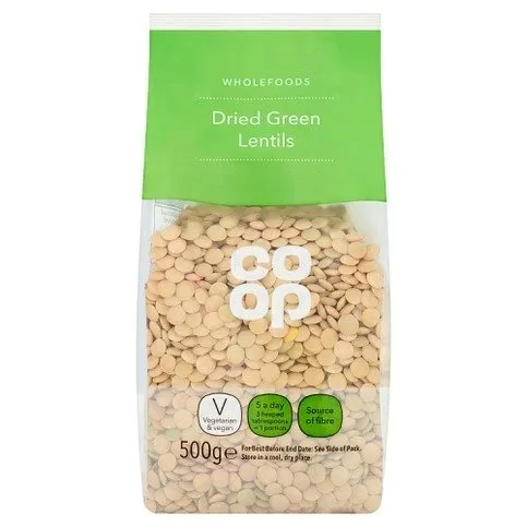 Co-op Whole Foods Dried Green Lentils 500g