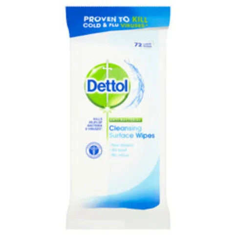 Dettol Cleansing Surface Wipes 72 Large Wipes