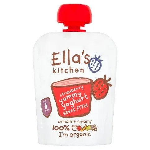 Ella's Kitchen Organic Strawberry Yoghurt Greek Style Pouch 6+ Months 90g