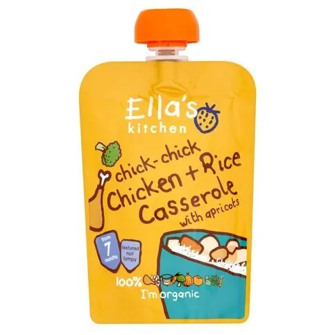 Ella's Kitchen Organic Chicken + Rice Casserole with Apricots Pouch 7+ Months 130g